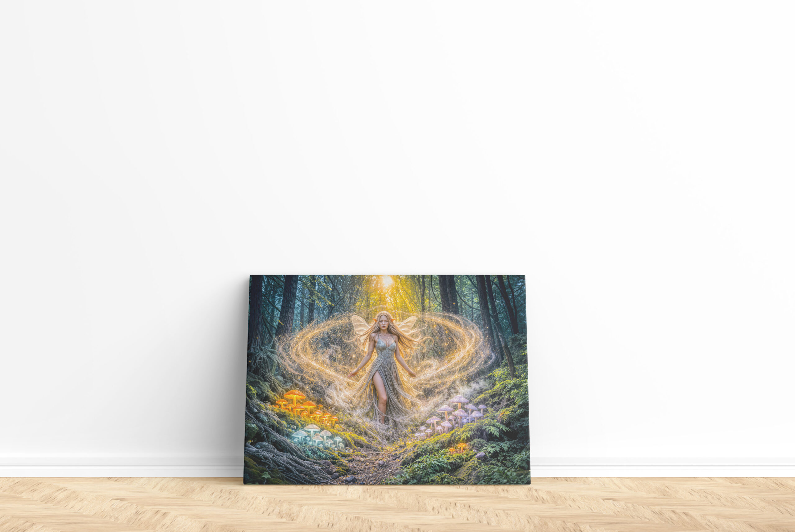 raxxa Canva: Dynamic Fantasy Elf in Enchanted Forest Mushroom Magic – Image 2
