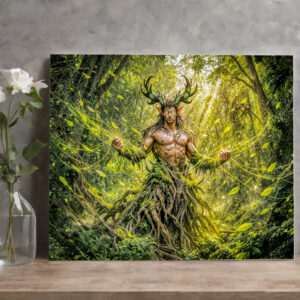 raxxa Canva: Dynamic Fantasy Faun in Enchanted Forest Atmosphere