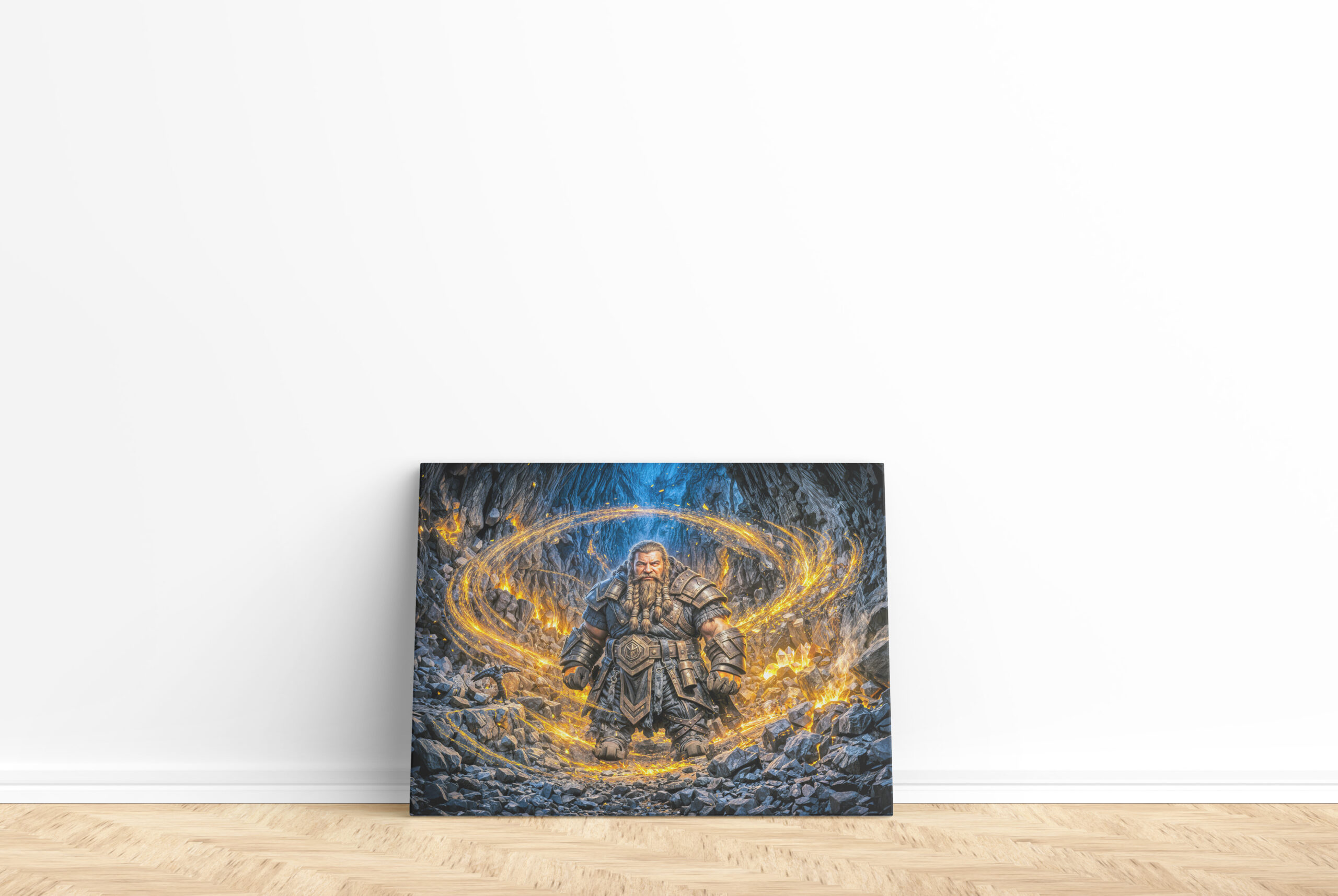 raxxa Canva: Dynamic Fantasy Dwarf Working in Enchanted Mine - Image 2