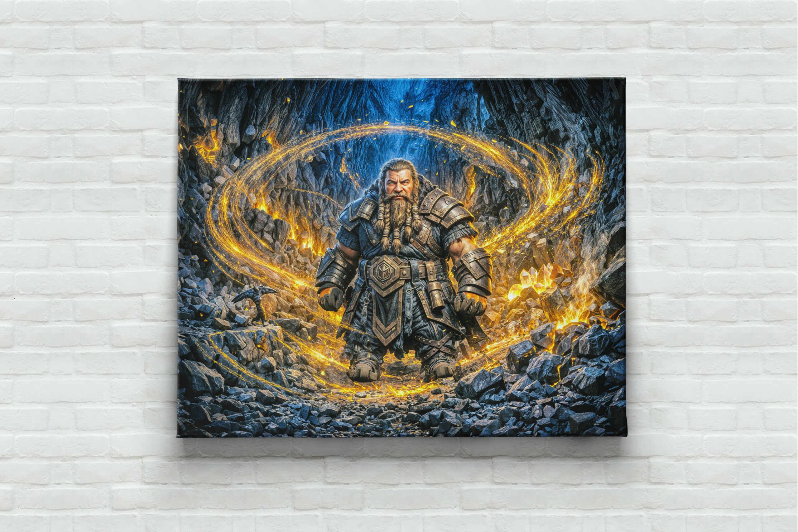 raxxa Canva: Dynamic Fantasy Dwarf Working in Enchanted Mine - Image 3
