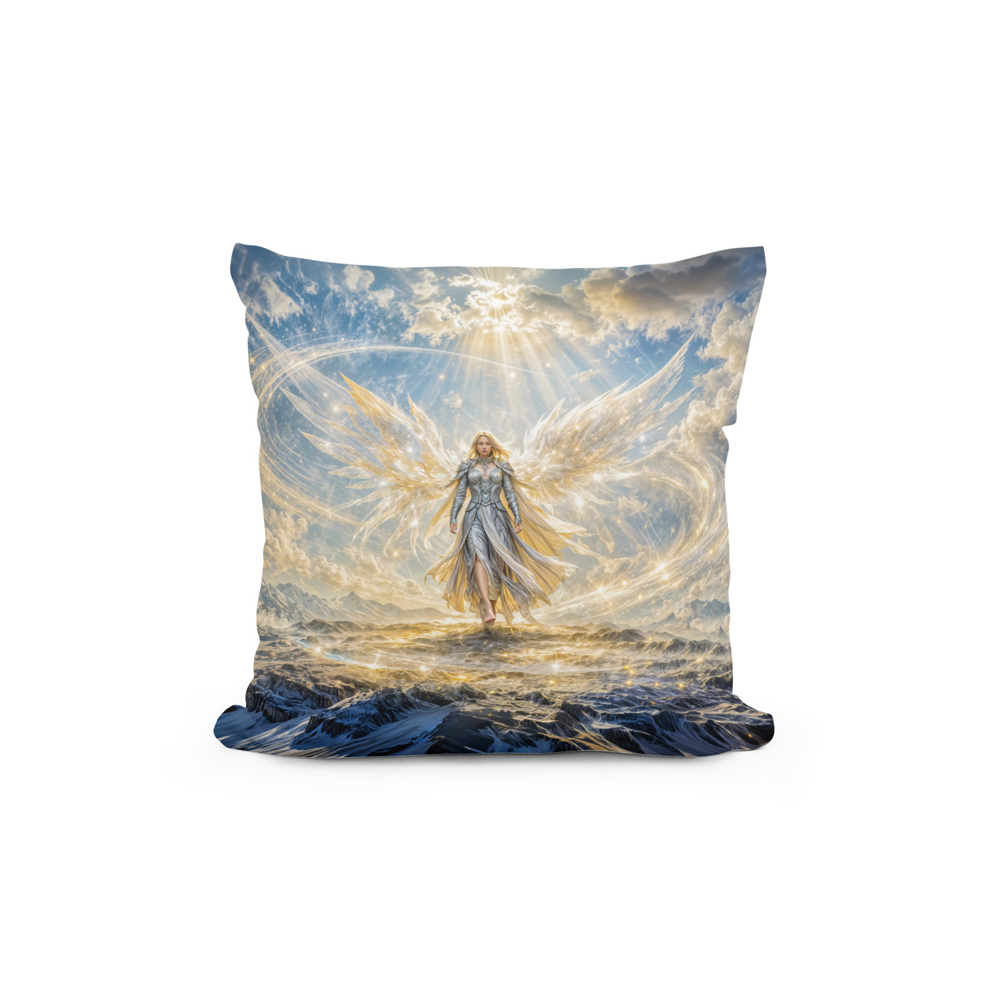 Kissen: Dynamic Fantasy Angel in Radiant Atmospheric Light - Image 2