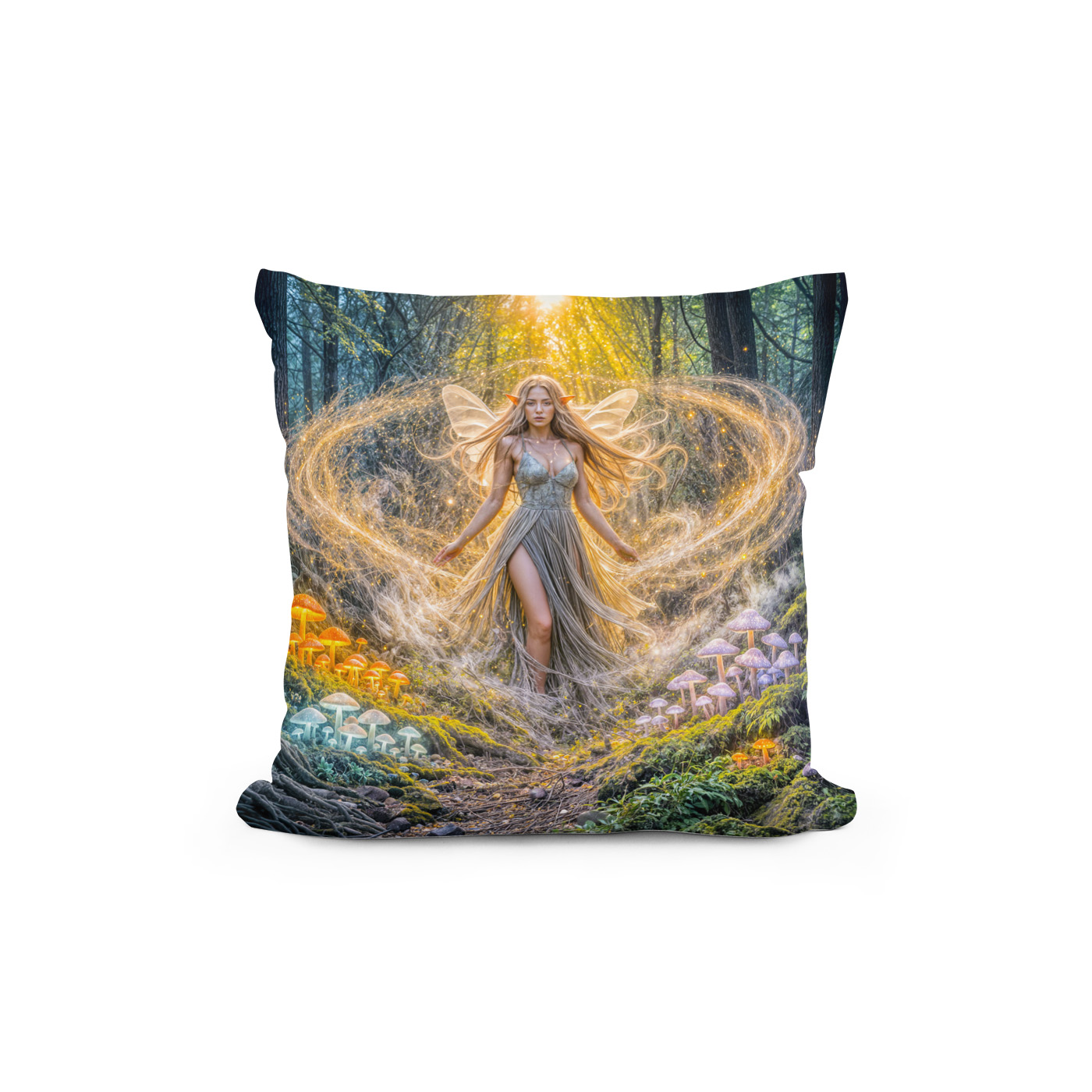 Kissen: Dynamic Fantasy Elf in Enchanted Forest Mushroom Magic – Bild 2