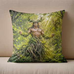 Kissen: Dynamic Fantasy Faun in Enchanted Forest Atmosphere