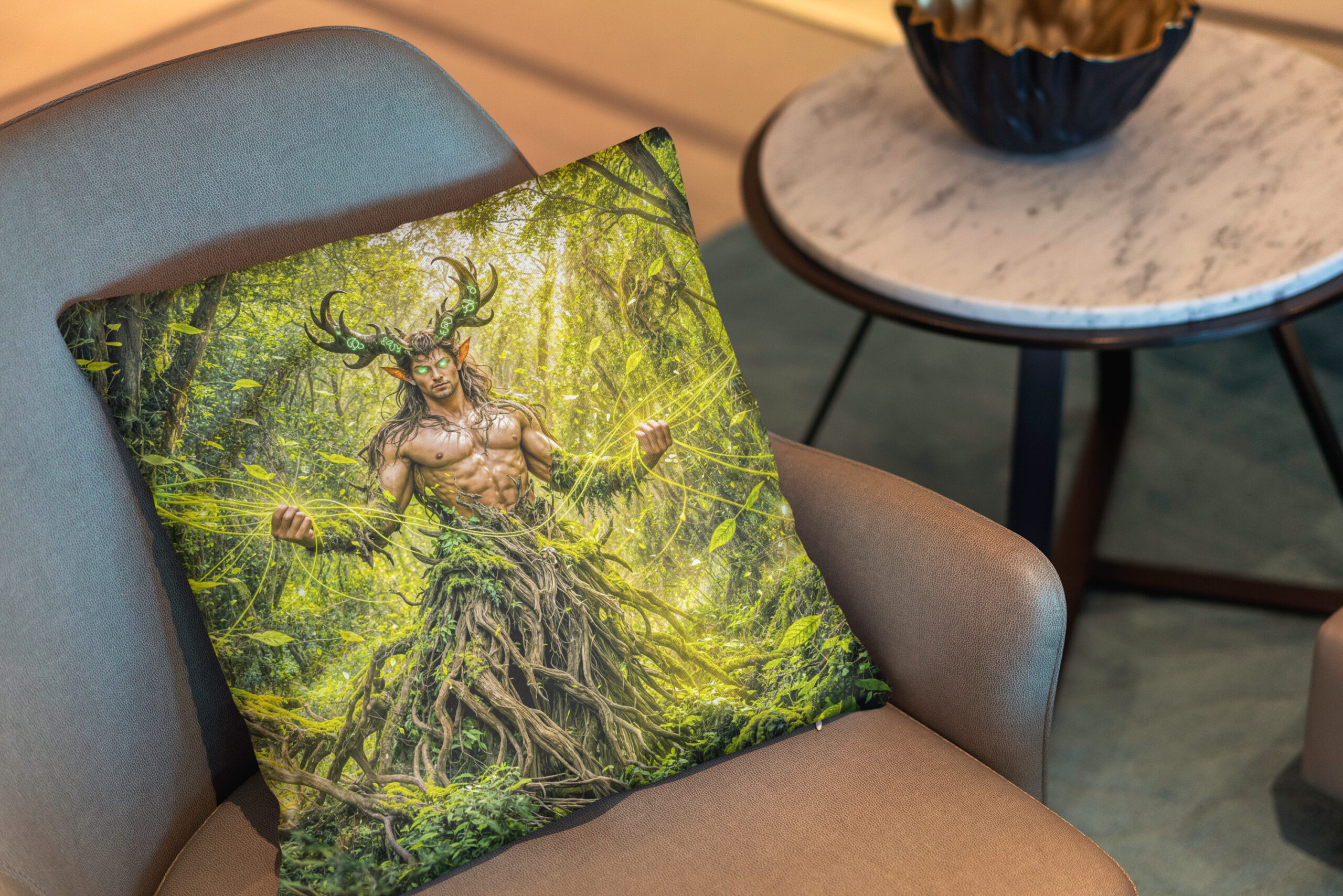 Kissen: Dynamic Fantasy Faun in Enchanted Forest Atmosphere – Image 2
