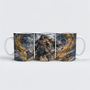 raxxa Premium-Tasse: Dynamic Fantasy Berserker Warrior with Powerful Battle Axe