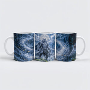 raxxa Premium-Tasse: Dynamic Fantasy Werewolf Under Dramatic Moonlight Atmosphere