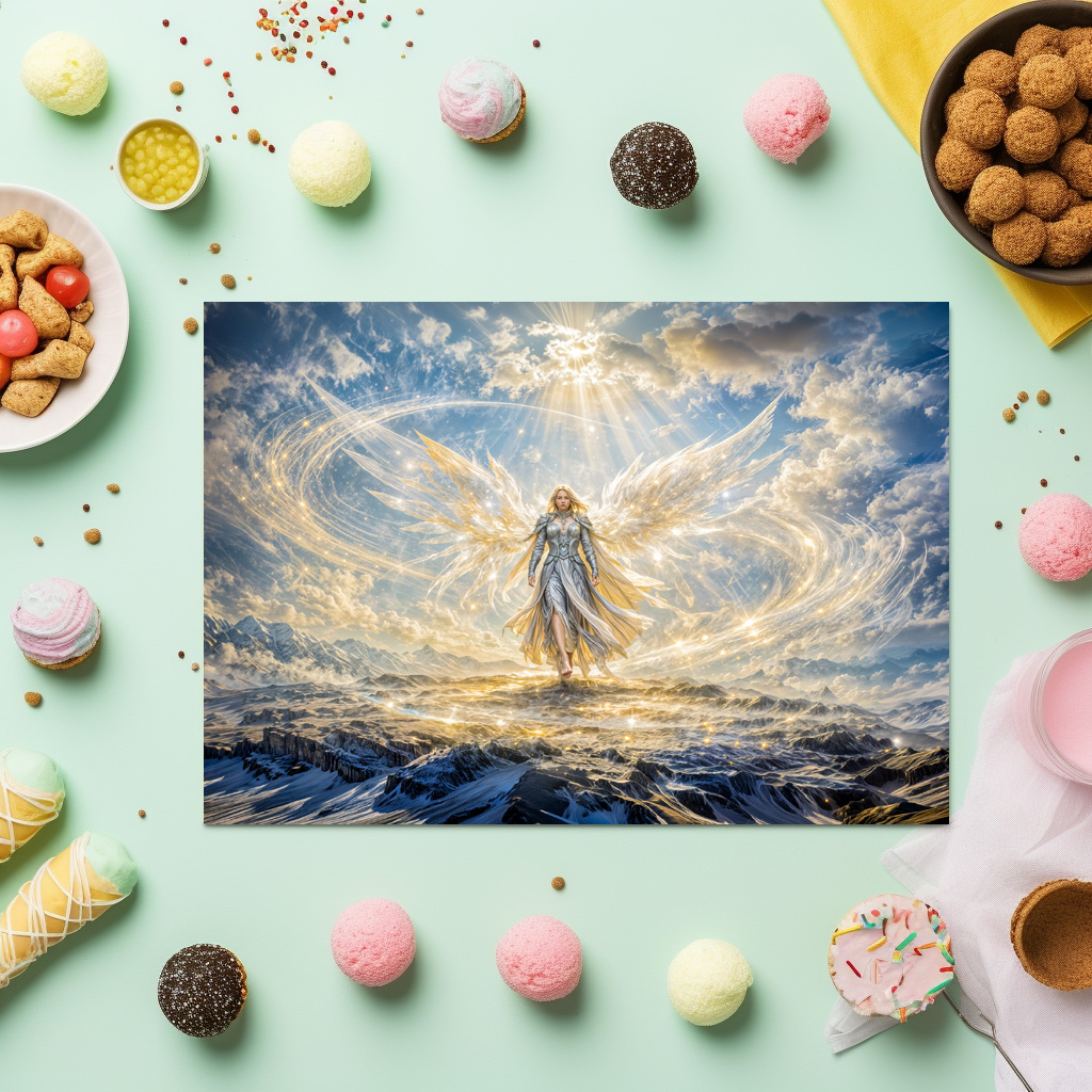 raxxa Premium-Tischset: Dynamic Fantasy Angel in Radiant Atmospheric Light – Image 3