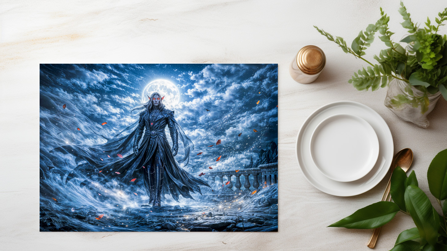 raxxa Premium-Tischset: Dynamic Fantasy Vampire in Dramatic Nocturnal Atmosphere – Image 2