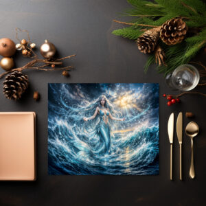 raxxa Premium-Tischset: Dynamic Fantasy Mermaid in Radiant Ocean Magic