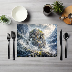 raxxa Premium-Tischset: Dynamic Fantasy Troll in Dramatic Atmospheric Landscape
