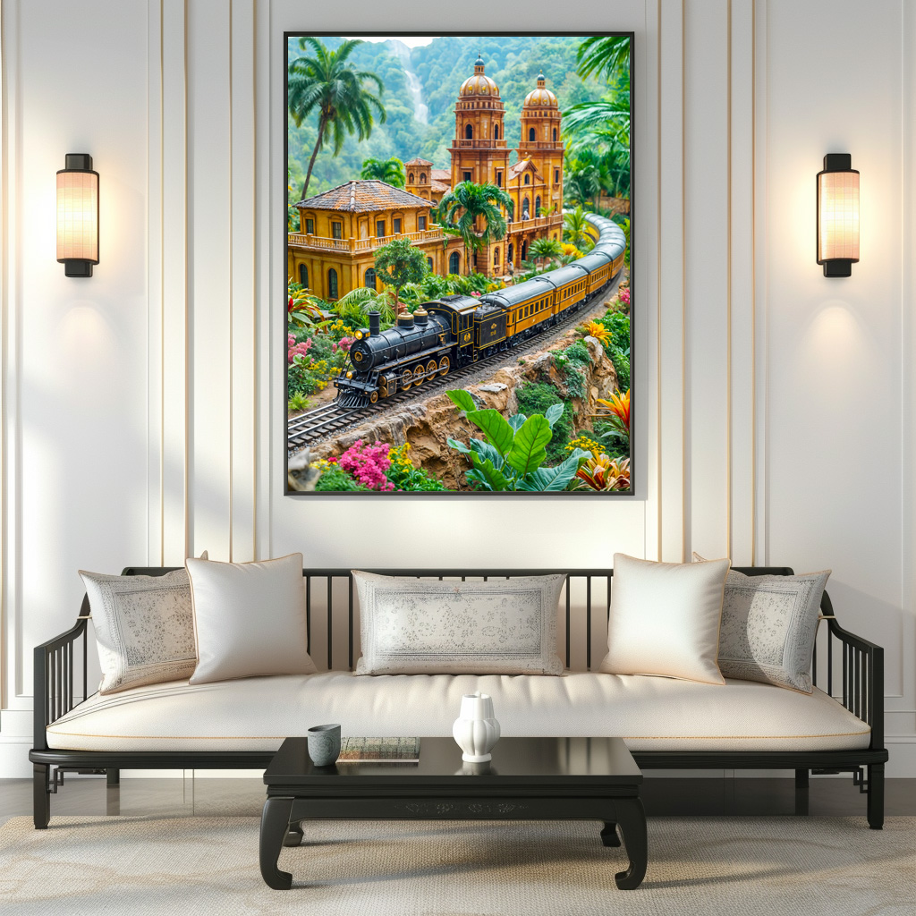 Poster: Miniature train through tropical palace garden – Bild 2