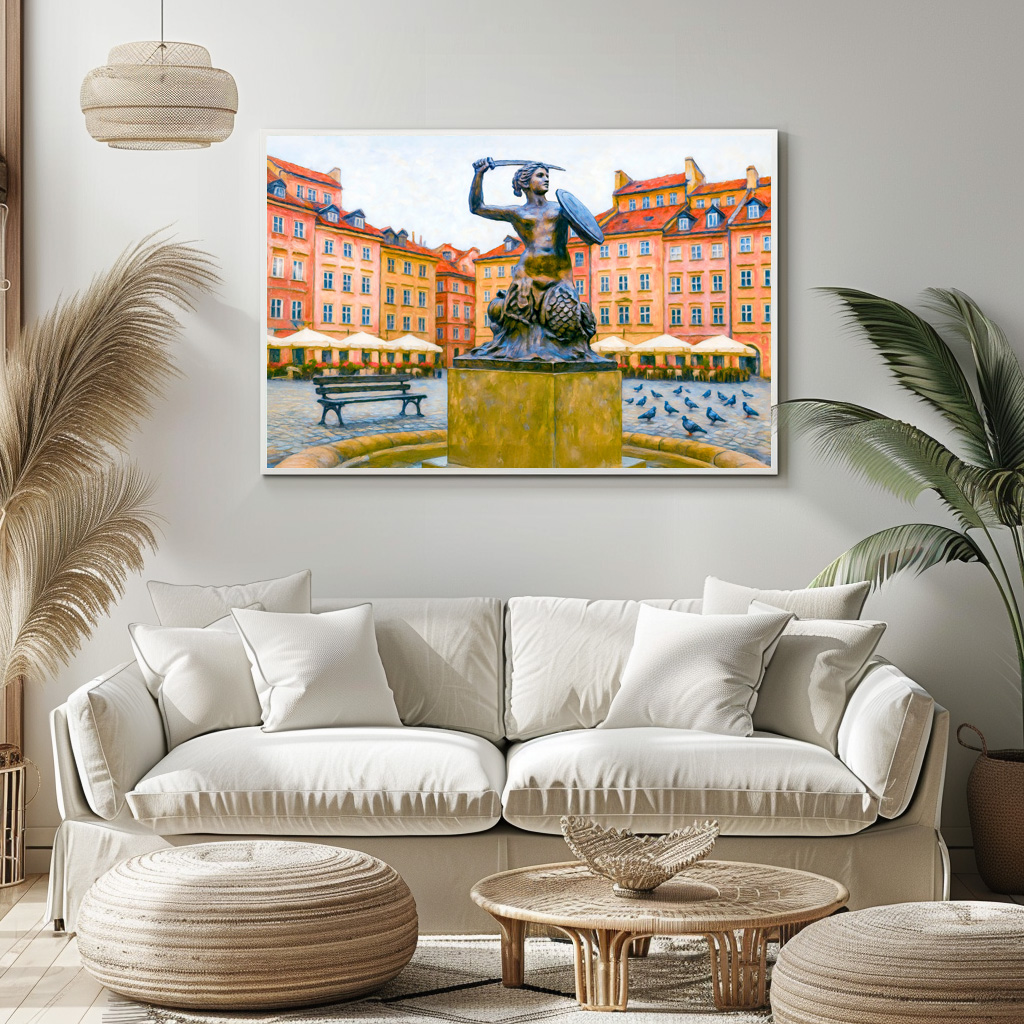 Poster: Syrenka fountain Warsaw oil painting – Image 3