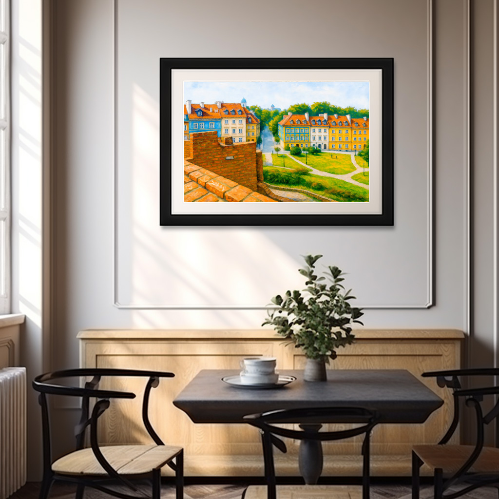 Poster: Warsaw oil painting View from city wall - immagine 3