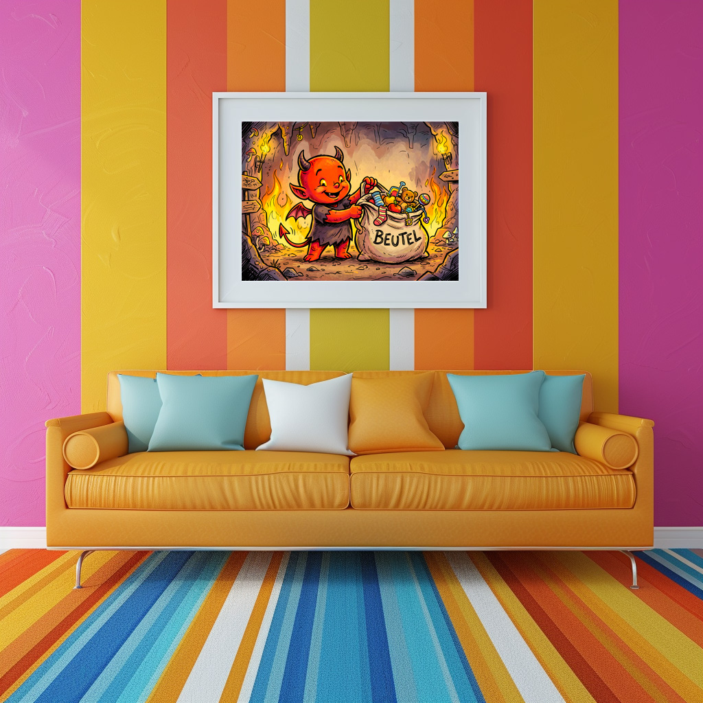 Poster: Little Devil Carrying a Large Bag in Fiery Cave – Bild 2