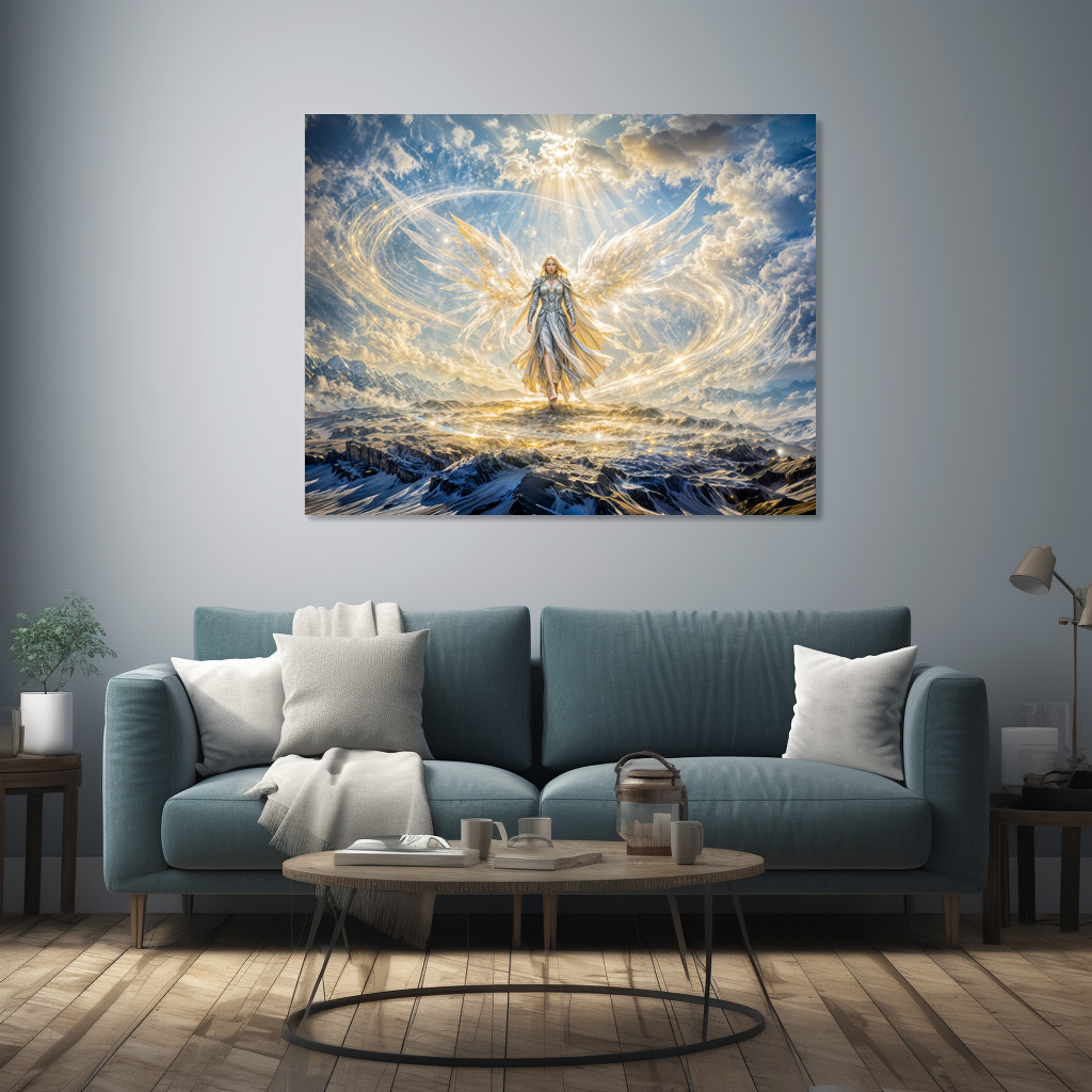 Poster: Dynamic Fantasy Angel in Radiant Atmospheric Light - Imagen 2