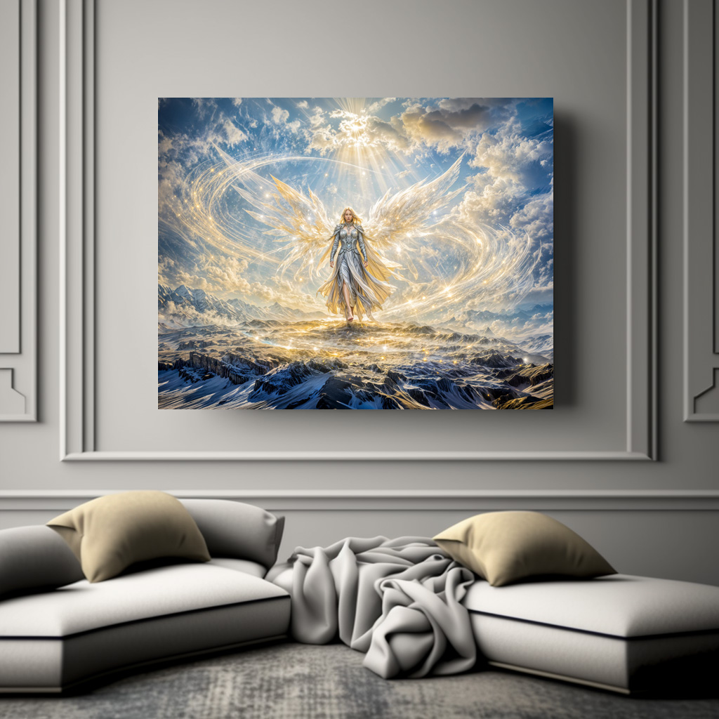 Poster: Dynamic Fantasy Angel in Radiant Atmospheric Light - Imagen 3