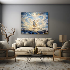 Poster: Dynamic Fantasy Angel in Radiant Atmospheric Light