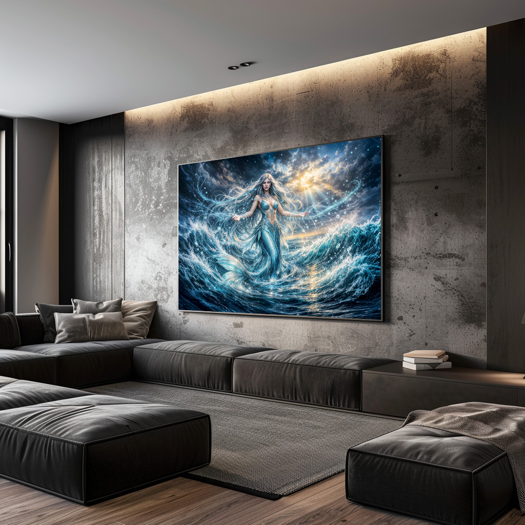 Poster: Dynamic Fantasy Mermaid in Radiant Ocean Magic - Image 3
