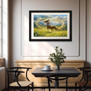 Poster: Dynamic Fantasy Centauride in Radiant Magical Landscape