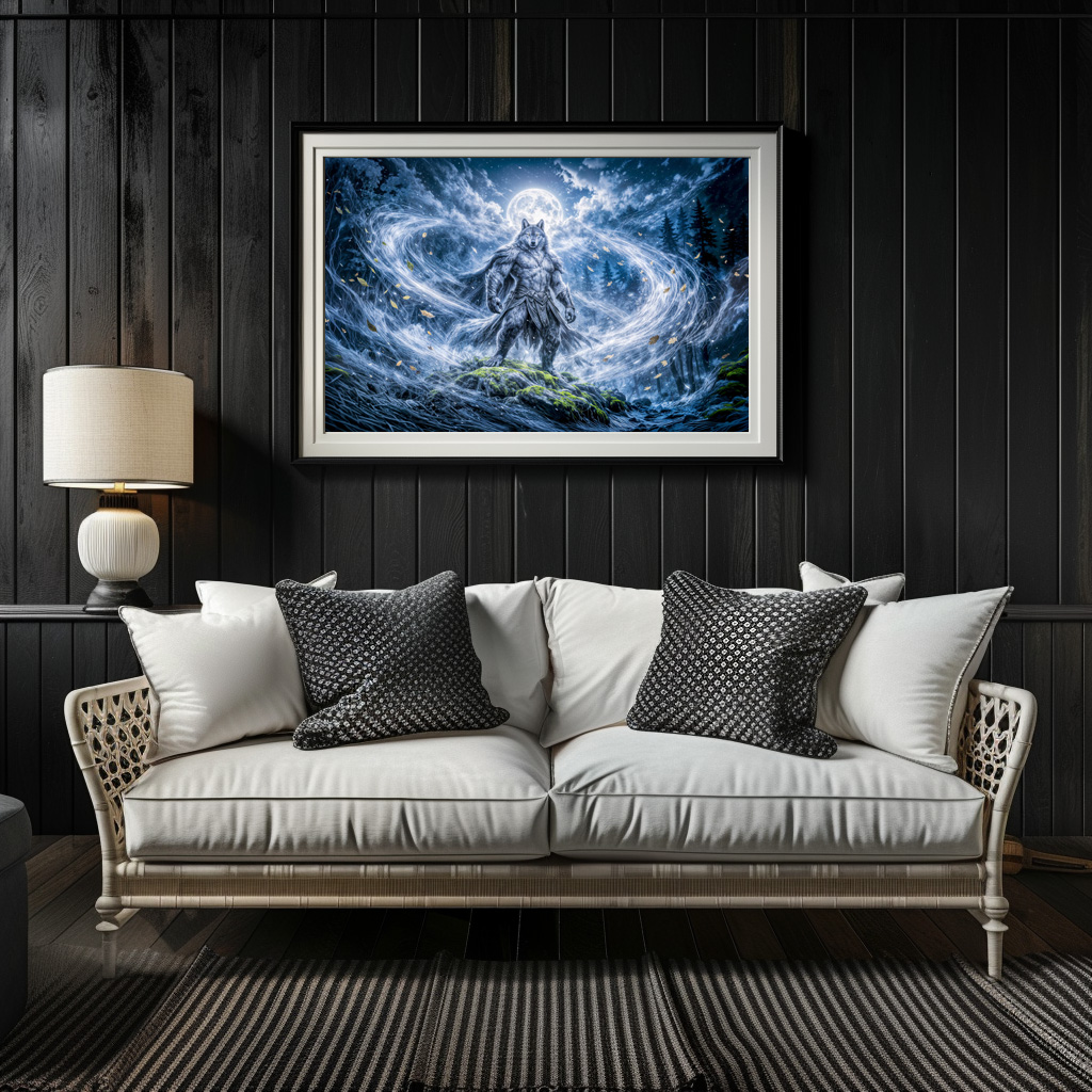 Poster: Dynamic Fantasy Werewolf Under Dramatic Moonlight Atmosphere – Bild 2