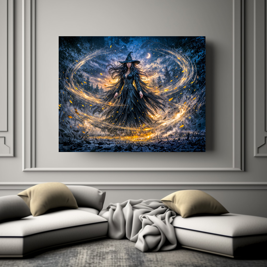 Poster: Dynamic Fantasy Witch with Magical Atmospheric Energy - Image 3