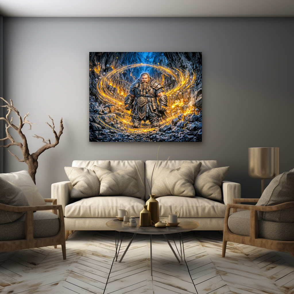 Poster: Dynamic Fantasy Dwarf Working in Enchanted Mine – Image 3