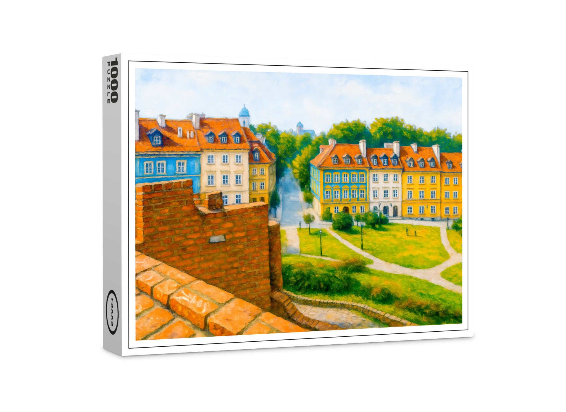raxxa Premium-Puzzle: Warsaw oil painting View from city wall