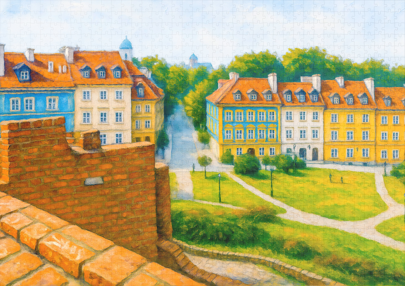 raxxa Premium-Puzzle: Warsaw oil painting View from city wall – Bild 2
