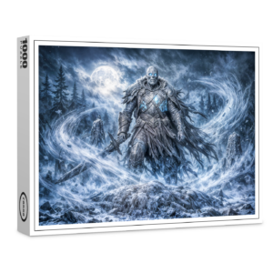 raxxa Premium-Puzzle: Dynamic Undead Warrior in Dark Fantasy Atmosphere