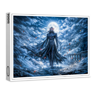 raxxa Premium-Puzzle: Dynamic Fantasy Vampire in Dramatic Nocturnal Atmosphere