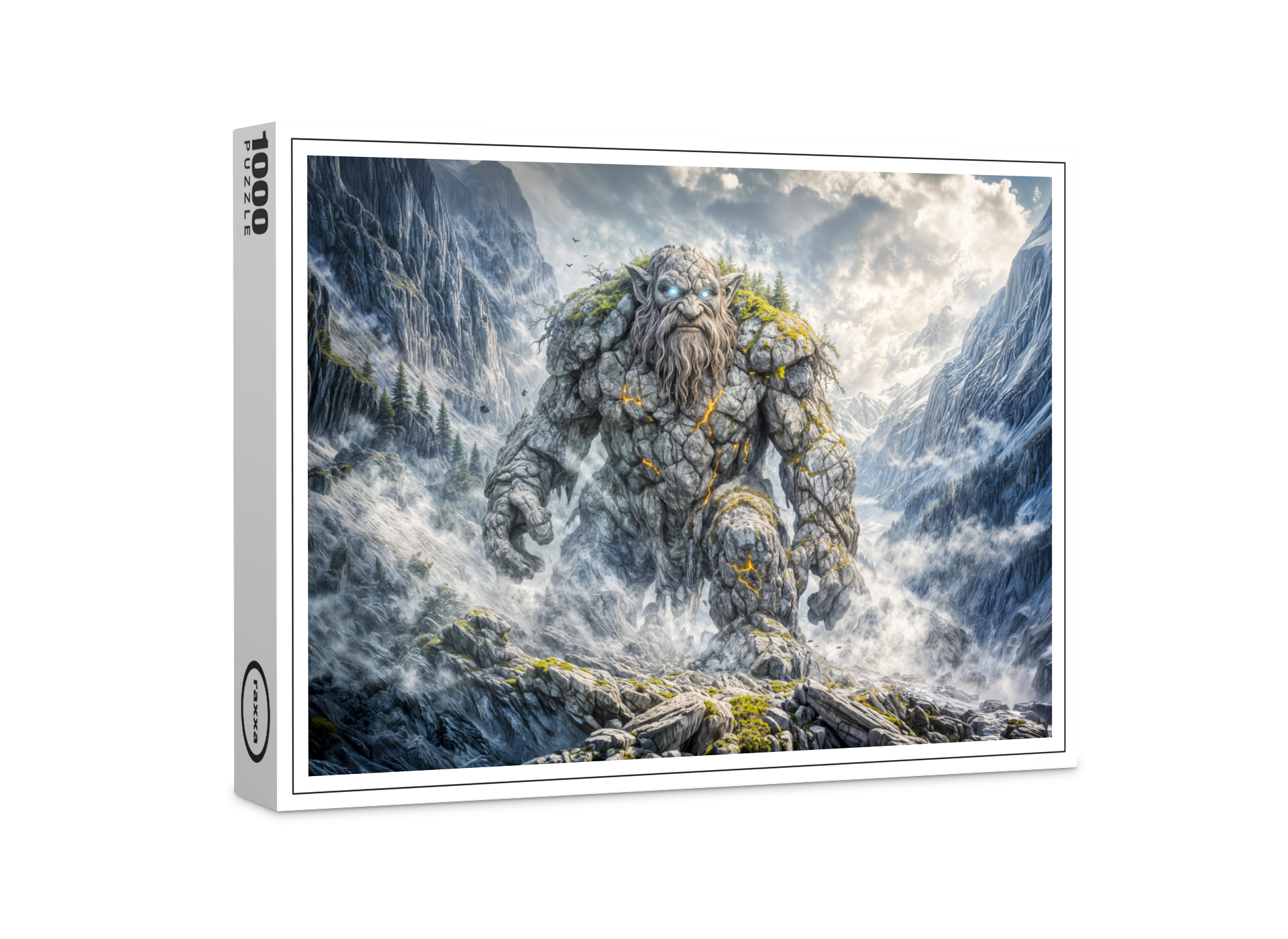 raxxa Premium-Puzzle: Dynamic Fantasy Troll in Dramatic Atmospheric Landscape