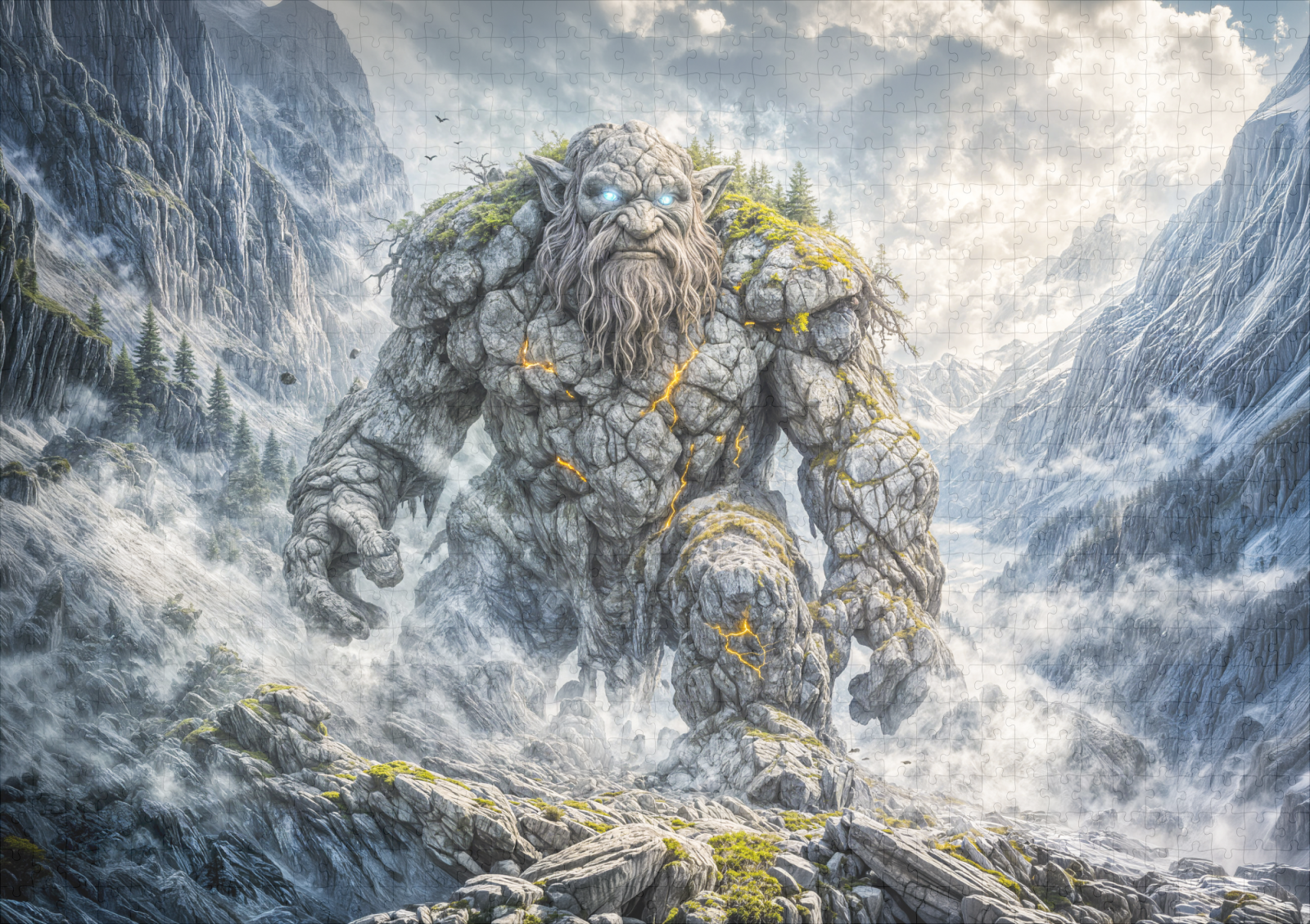 raxxa Premium-Puzzle: Dynamic Fantasy Troll in Dramatic Atmospheric Landscape – Bild 2