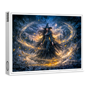 raxxa Premium-Puzzle: Dynamic Fantasy Witch with Magical Atmospheric Energy