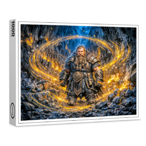 raxxa Premium-Puzzle: Dynamic Fantasy Dwarf Working in Enchanted Mine
