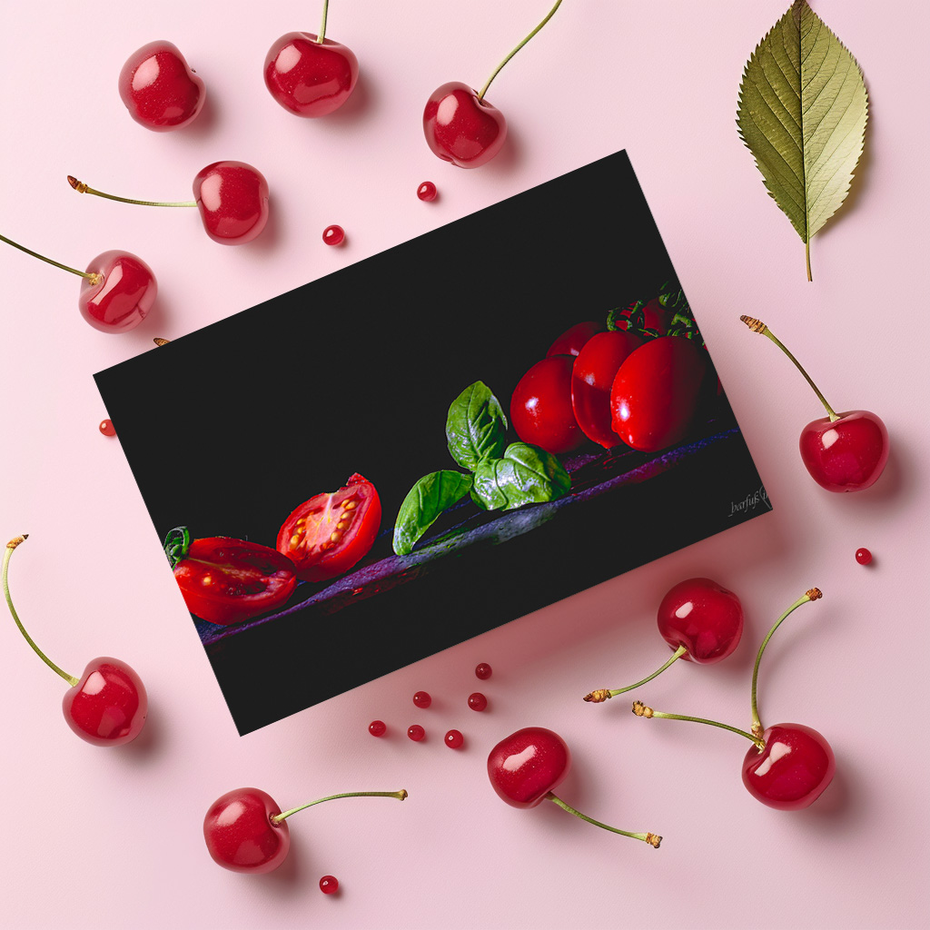 raxxa Postkarte: Tomate trifft basilikum