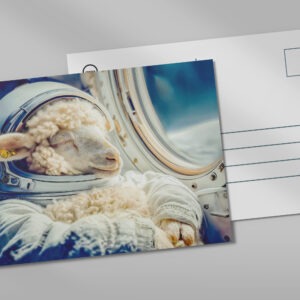 raxxa Postkarte: Astronaut sheep drifting in outer space