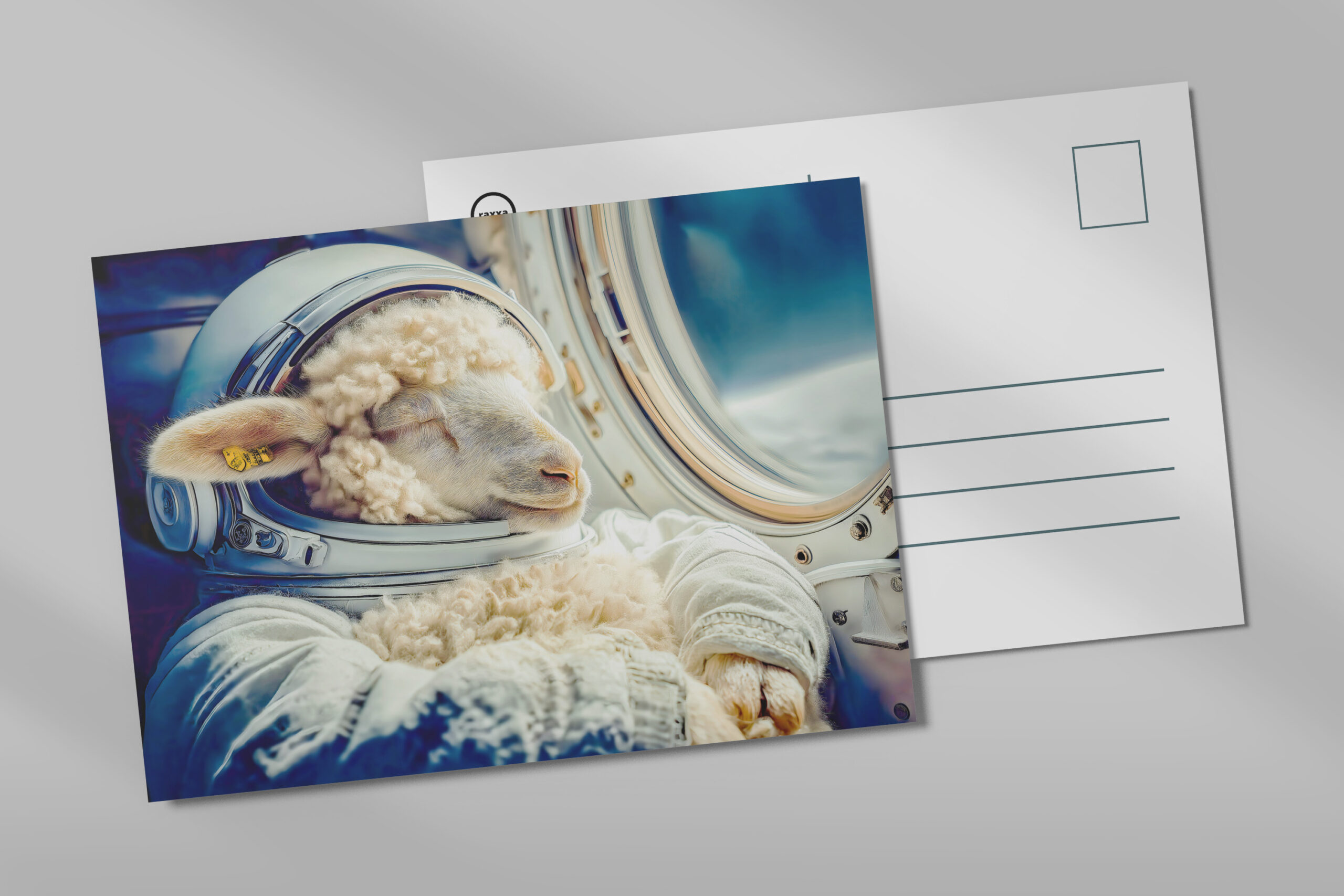 raxxa Postkarte: Astronaut sheep drifting in outer space