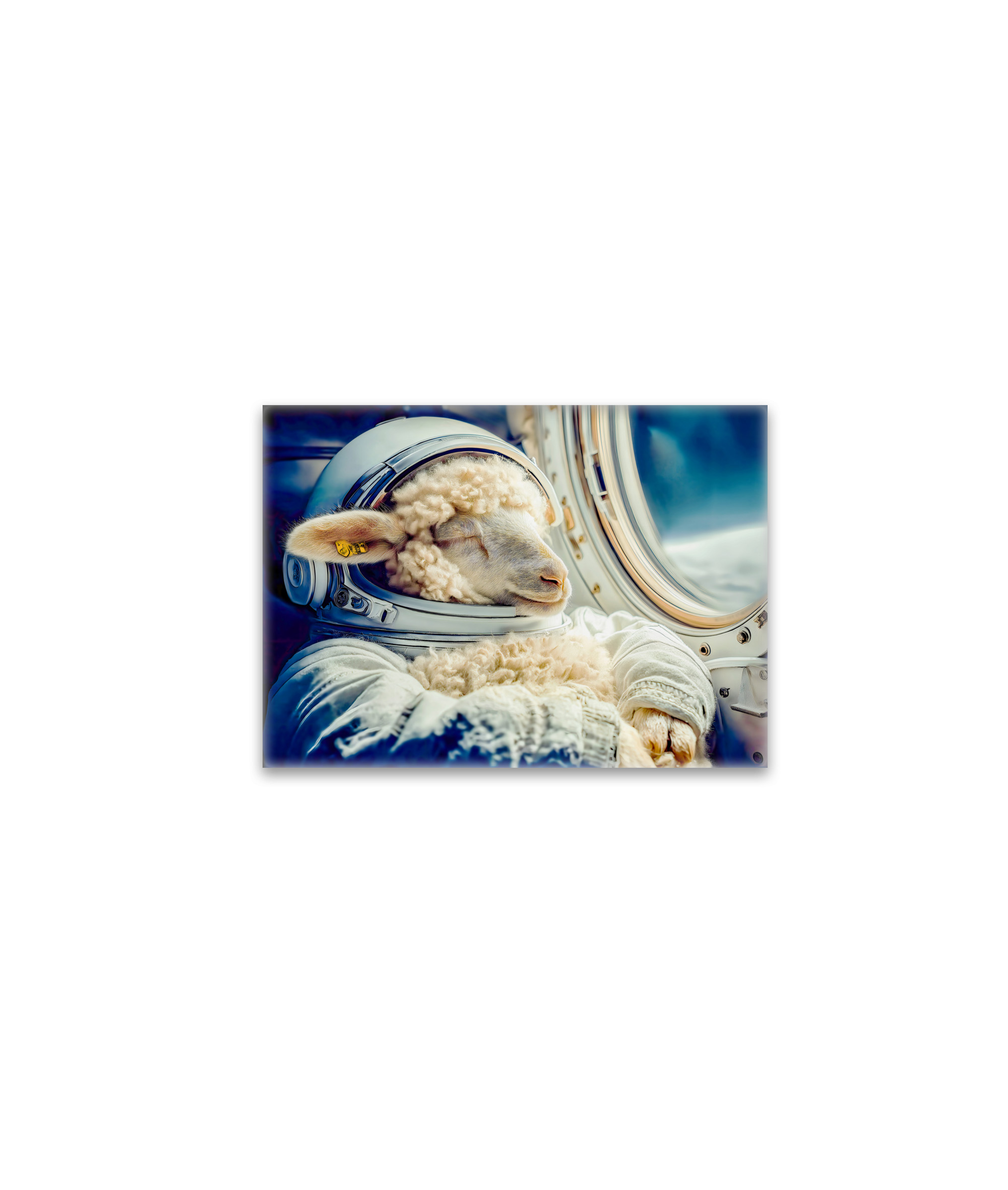 raxxa Glas-Magnet: Astronaut sheep drifting in outer space