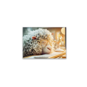 raxxa Glas-Magnet: Tired sheep at office desk computer