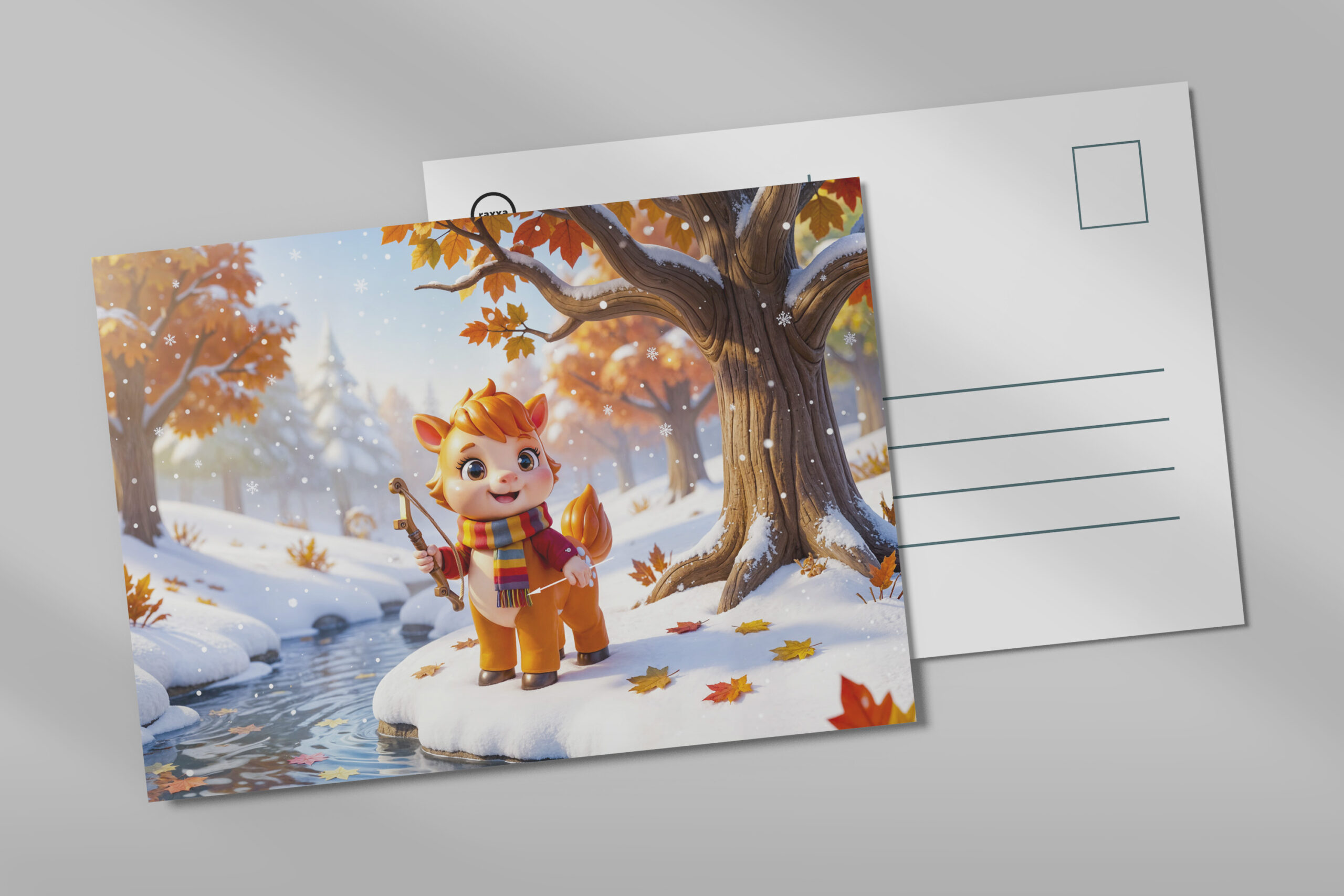 raxxa Postkarte: Cute 3D Sagittarius Zodiac Character