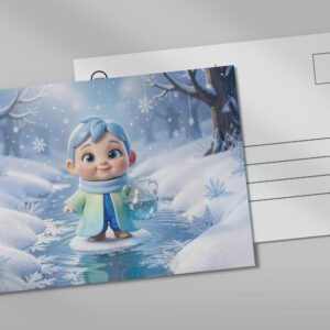 raxxa Postkarte: Cute 3D Aquarius Zodiac Character