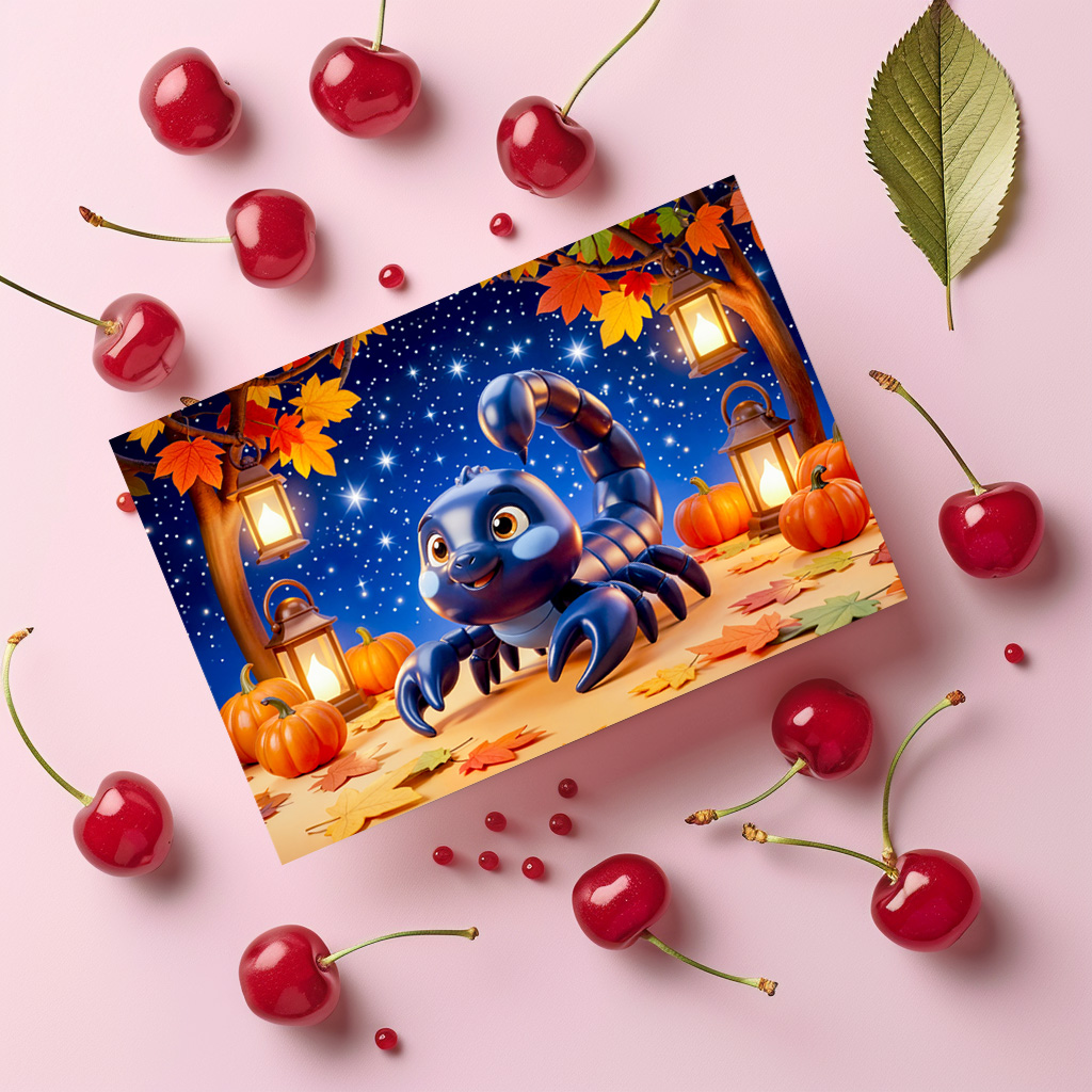 raxxa Postkarte: Cute 3D Zodiac Scorpion Character