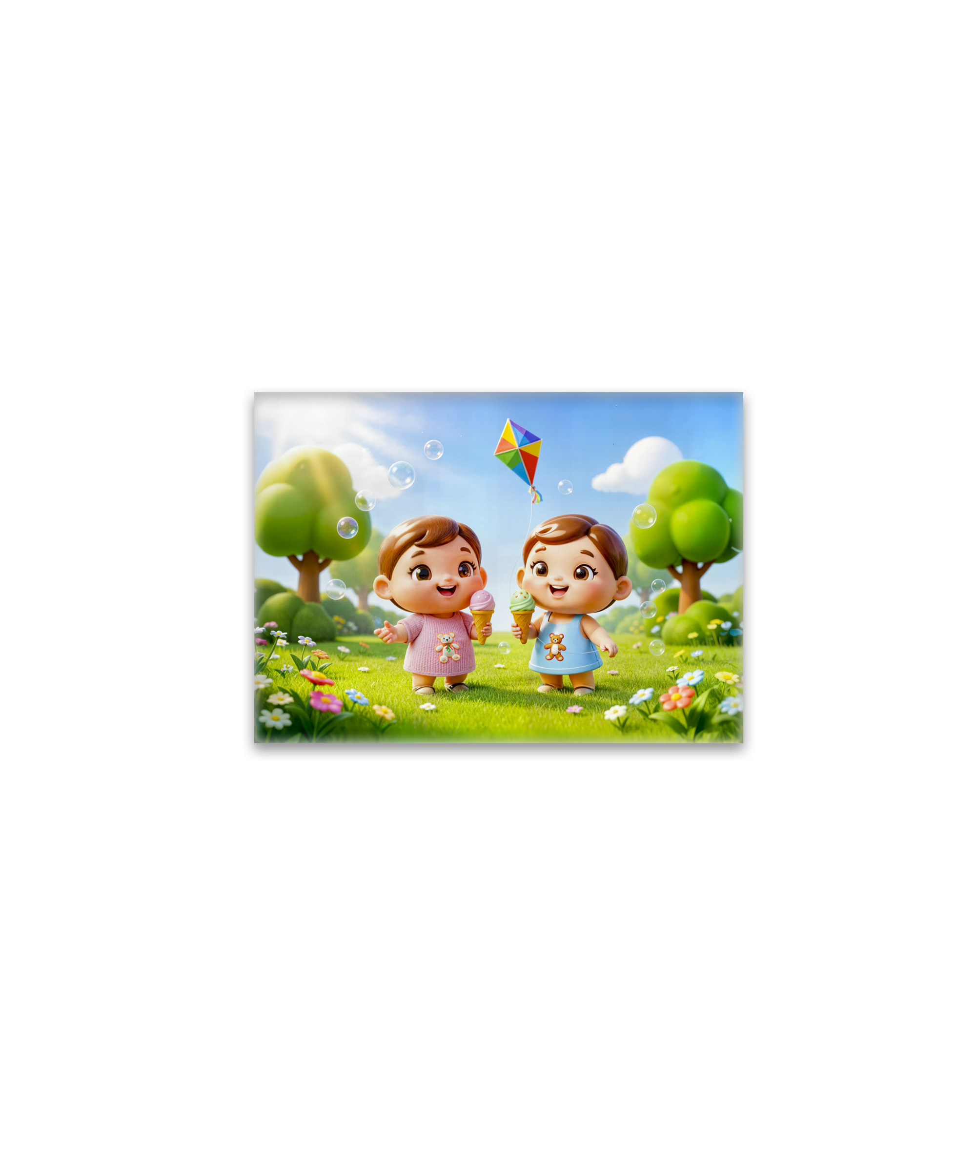 raxxa Glas-Magnet: Cute 3D Gemini Zodiac Twins