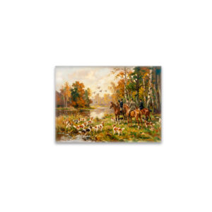 raxxa Glas-Magnet: Duck Hunt on Horseback with Spaniels