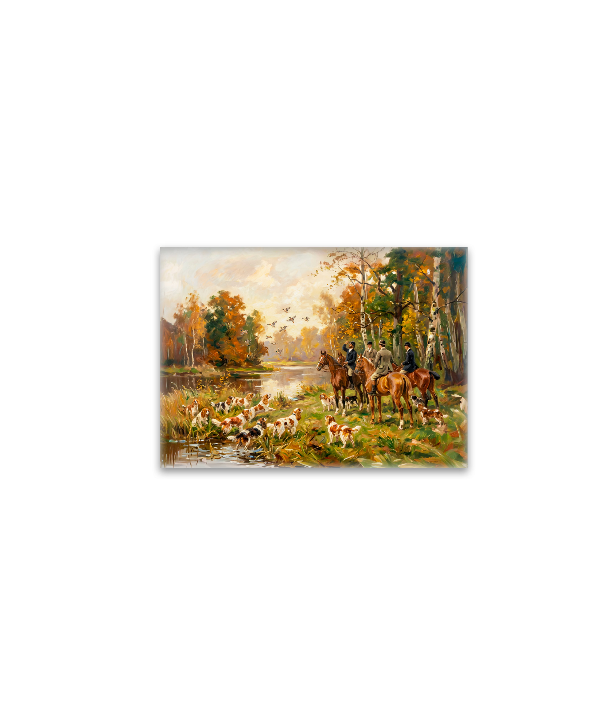 raxxa Glas-Magnet: Duck Hunt on Horseback with Spaniels