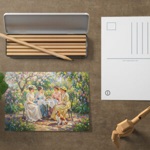 raxxa Postkarte: Ladies’ Garden Gathering with Cavalier Spaniel