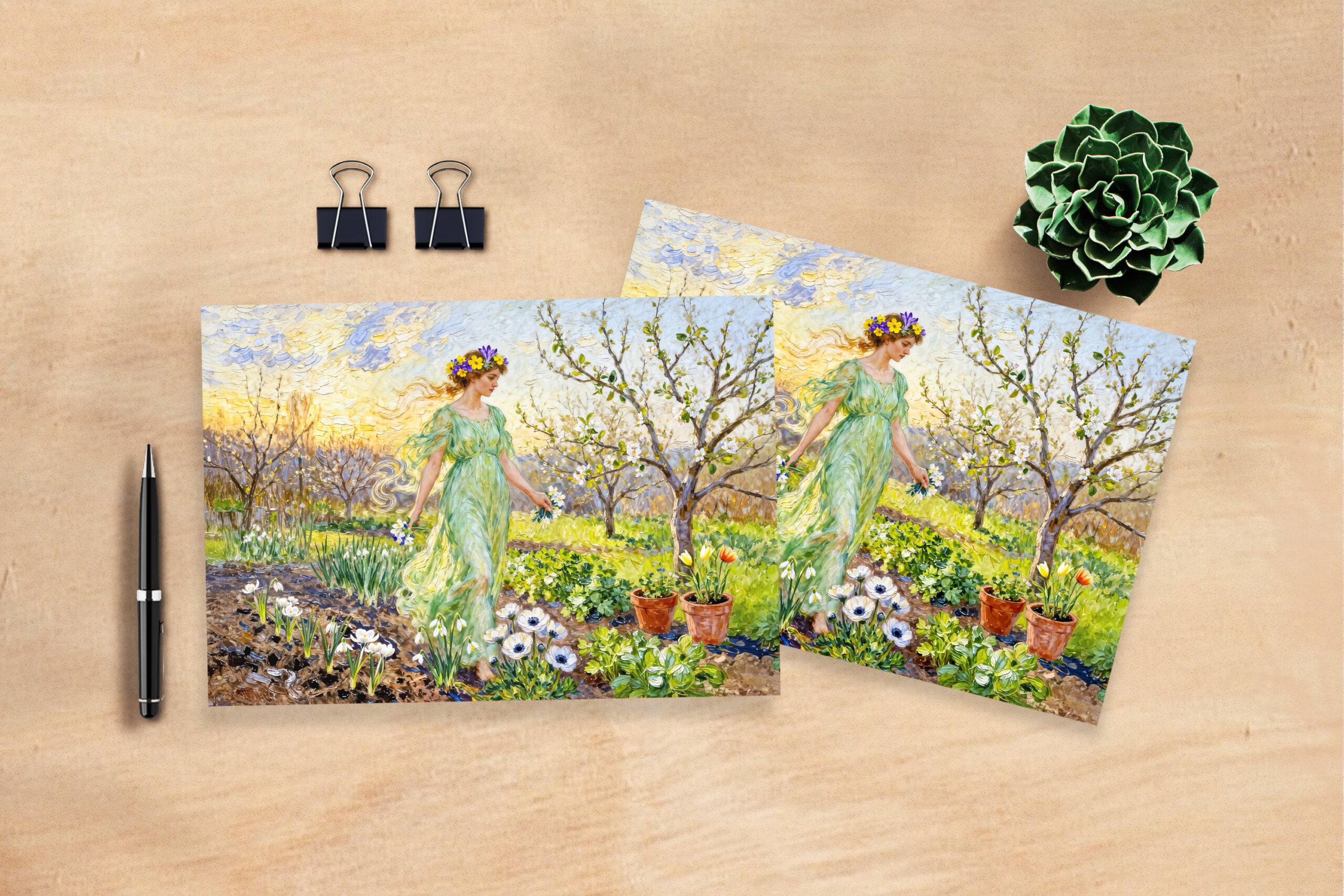 raxxa Postkarte: Greek Goddess Chloris Spring Garden