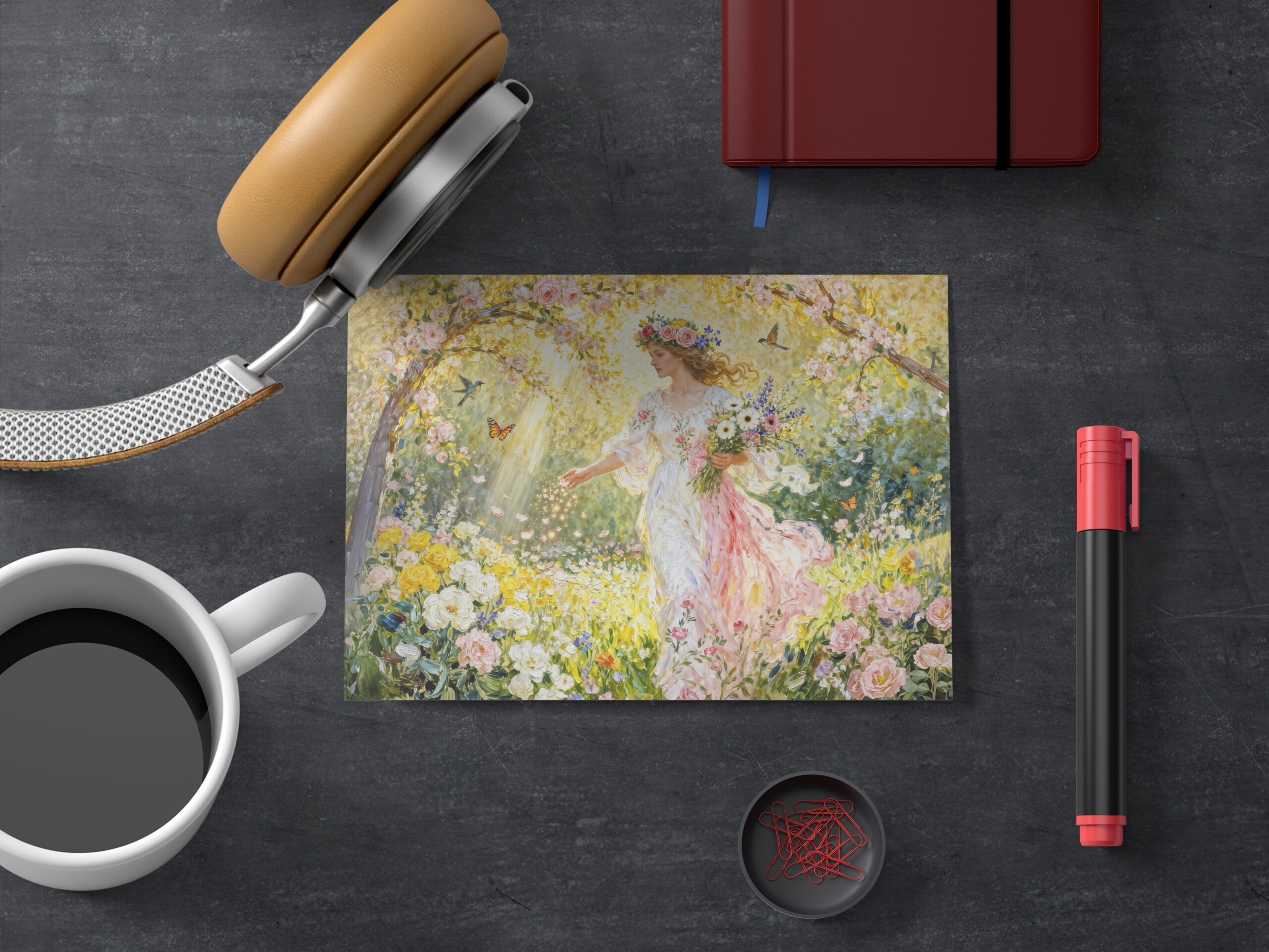 raxxa Postkarte: Greek Goddess Flores in Garden