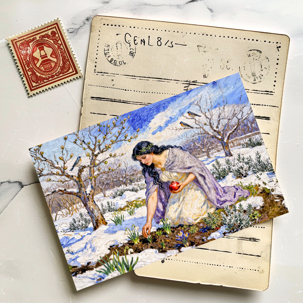 raxxa Postkarte: Greek Goddess Persephone Early Spring