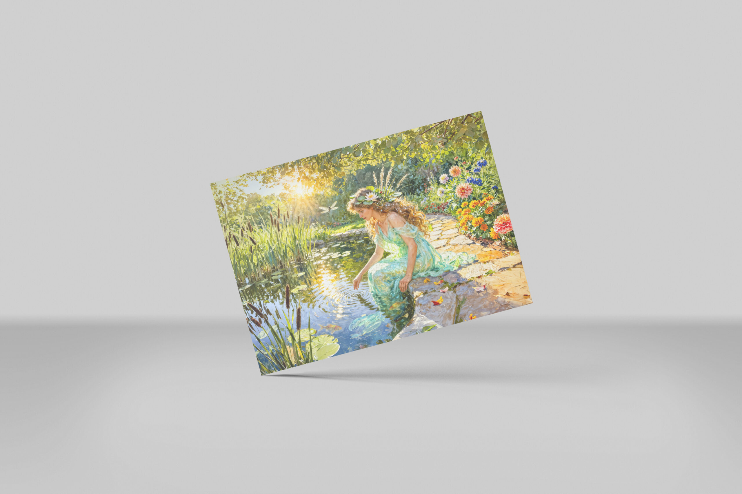 raxxa Postkarte: Greek Goddess Naiade Garden Pond